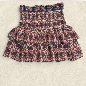 House of Harlow 1960 Red and Blue Floral Mini Skirt